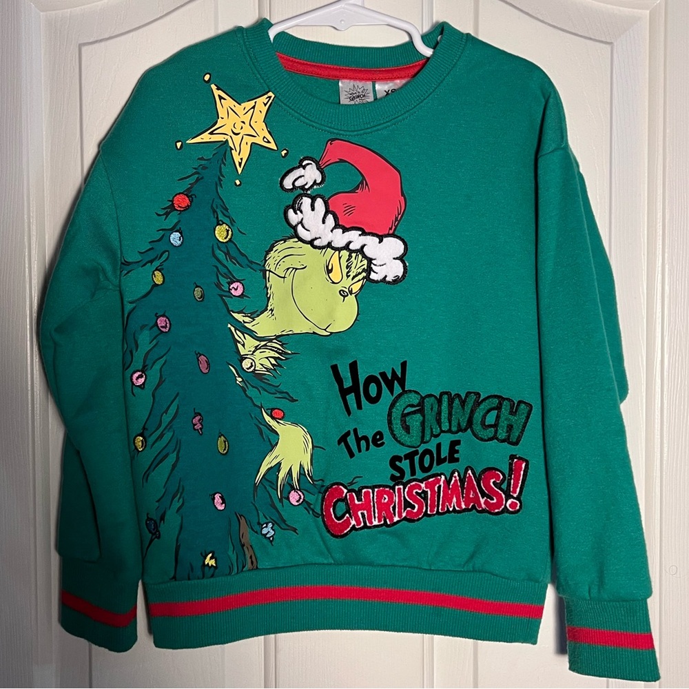 Kids Grinch Christmas Sweater, Size XS 4/5